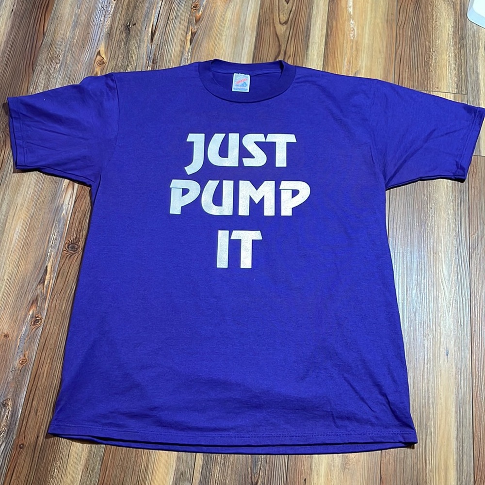 90s Just Pump It Shirt Xl Purple Robinson Concrete Pumping Roseburg Oregon Vtg